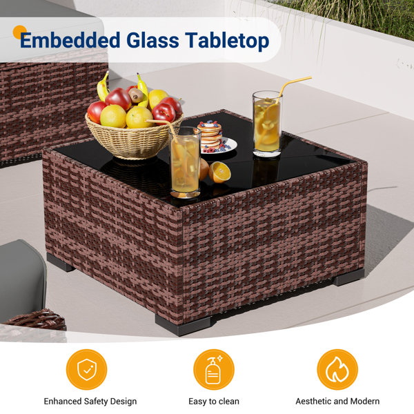 Latitude Run® Avelie 4 - Person Outdoor Seating Group with Cushions ...